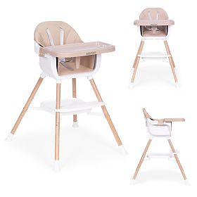 Scaun de masă pentru copii 2în1 bej ECOTOYS
