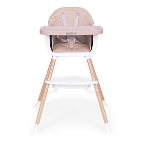 Scaun de masă pentru copii 2în1 bej ECOTOYS
