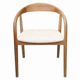 Scaun din lemn Ludvika 2.0, rotunjit, natural/crem