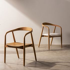 Scaun din lemn Ludvika, rotunjit, natural