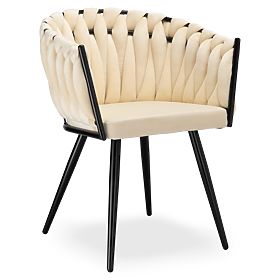 Scaun împletit din catifea ASTON VELVET bej