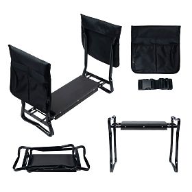 Scaun pliabil pentru grădinărit cu curea pentru unelte și 2 organizatoare, LONGWELL INDUSTRIAL LTD