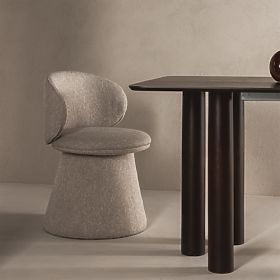 Scaun rotativ Chamil bej-gri, rotunjit