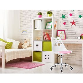 Scaun rotativ Grover alb-roz