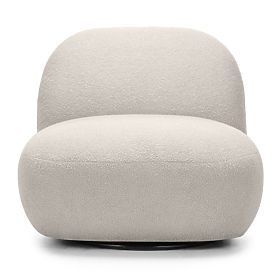 Scaun rotativ Mikado, bej deschis, boucle, forme rotunjite