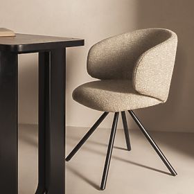 Scaun rotativ Pearl mocha, picioare negre, lectus