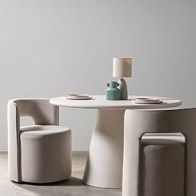 Scaun rotativ Raval bej, catifea, rotunjit