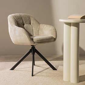 Scaun rotativ Santos bej deschis/picioare negre, lectus