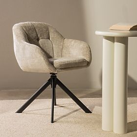 Scaun rotativ Santos bej deschis/picioare negre, lectus