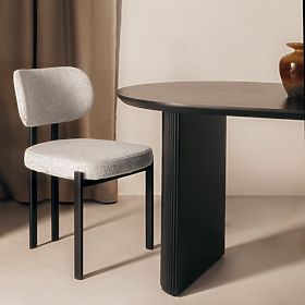 Scaun tapițat Flare, bej/picioare negre, lectus