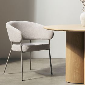 Scaun tapițat Lamu bej, bouclé, lectus