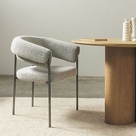 Scaun tapițat Portia gri, lectus