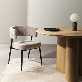 Scaun tapițat Rosario bej/picioare negre