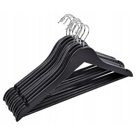 Set de 10 umerașe din lemn RONDO negru
