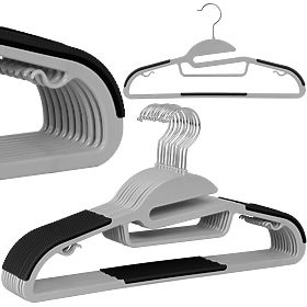 Set de 10 umerașe Flexi gri-negru