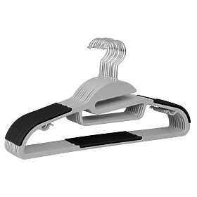 Set de 10 umerașe Flexi gri-negru