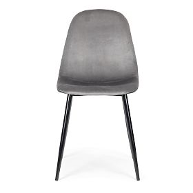 Set de 4 scaune din catifea pentru sufragerie și living - gri