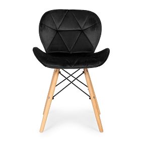 Set de 4 scaune din catifea pentru sufragerie și living - negre