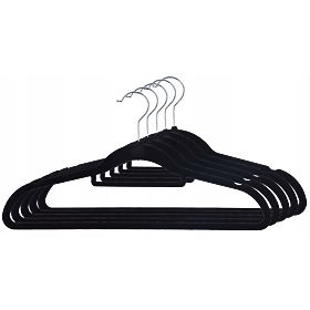 Set de 5 umerașe Maxi din velur - negru