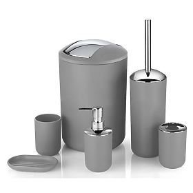 Set de baie FLORES 6 piese gri