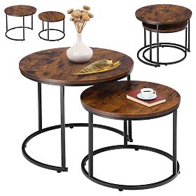 Set de două mese loft Galen Small Rustic