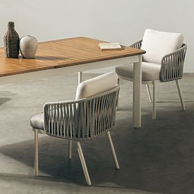 Set de grădină Porticato, masă extensibilă 211-300 cm + 8 scaune, lemn de acacia FSC, aspect de tec