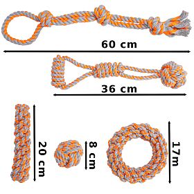 Set de jucării de tras pentru câini SPANKY 5 bucăți