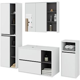 SET DE MOBILIER DE BAIE SUSPENDAT CU DECUPAJE VAMI ALB / GRI GRAFIT