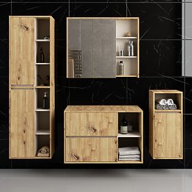 SET DE MOBILIER DE BAIE SUSPENDAT CU ORIFICII VAMI STEJAR ARTISAN / CAȘMIR