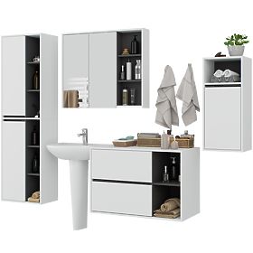 SET DE MOBILIER DE BAIE SUSPENDAT VAMI ALB / GRI GRAFIT