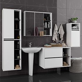 SET DE MOBILIER DE BAIE SUSPENDAT VAMI ALB / GRI GRAFIT