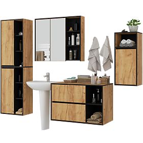 SET DE MOBILIER DE BAIE SUSPENDAT VAMI STEJAR CRAFT / NEGRU