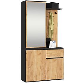 SET DE MOBILIER PENTRU HOL ENTRO PK NEGRU / STEJAR CRAFT