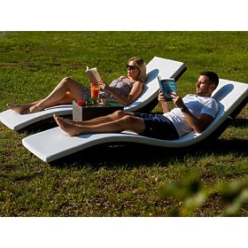 Set de șezlonguri cu masă SUCCESSO din tehnoratan gri