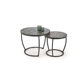 Set INES de 2 mese, marmură verde / negru (1p=1set)