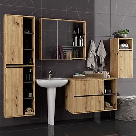 SET MOBILIER DE BAIE SUSPENDAT VAMI STEJAR ARTISAN / GRAFIT GRI