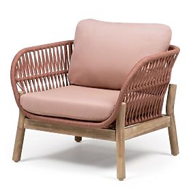 Set mobilier de grădină Fiorentino aspect de tec, împletitură, lemn de acacia deschis FSC, teracotă,