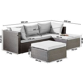 Set mobilier de grădină FLORENCJA canapea gri cu otoman