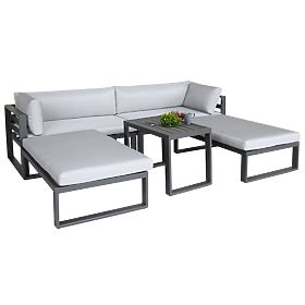 Set mobilier de grădină SANTO aluminiu gri
