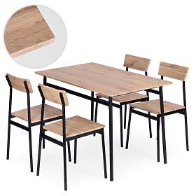 Set mobilier pentru bucătărie și sufragerie masă + 4 scaune MALMO ModernHome