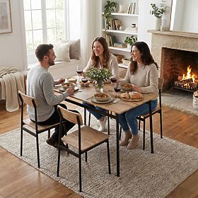 Set mobilier pentru bucătărie și sufragerie masă + 4 scaune MALMO ModernHome, MODERNHOME