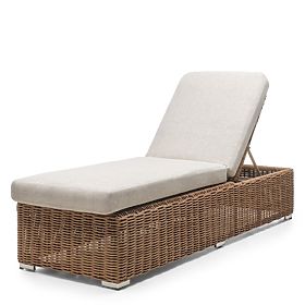 Șezlong de grădină Sandy reglabil, tehnoratan, bej