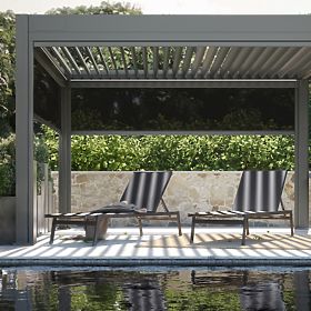 Șezlong de grădină Shelly reglabil, din aluminiu, grafit