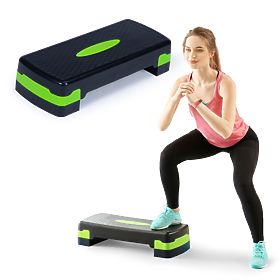 Step fitness pentru exerciții aerobic cu 2 trepte platformă