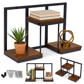 Suport de flori de perete, raft suspendat pentru flori, decor 3 niveluri loft ModernHome