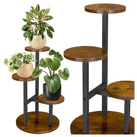 Suport metalic loft pentru flori MIGUEL RUSTIC stejar antic, Halmar