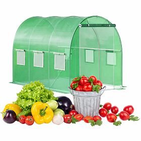 Tunel de grădină cu folie, seră 3x2x2 m 6 m² cadru metalic folie UV, Bauerkraft
