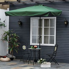Umbrelă de grădină mare, dreptunghiulară, înclinabilă, cu manivelă verde 200 x 140 cm, MultiGarden