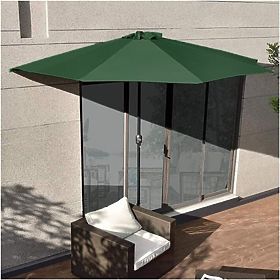 Umbrelă de grădină semi-rotundă pentru terasă 2,7m verde, MultiGarden